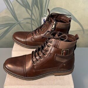 Steve Madden Men's Brown Leather Boots, NWOT, size 10.5